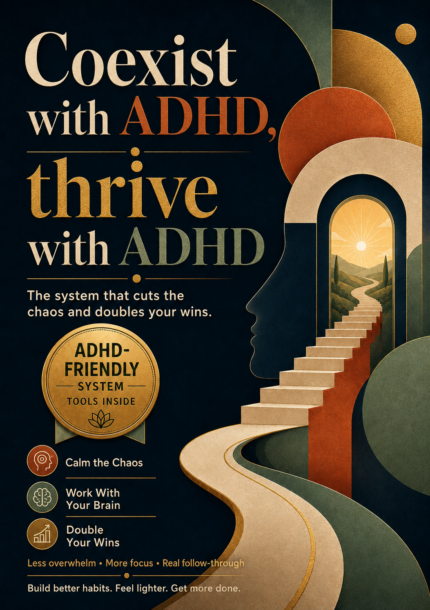 Coexist with ADHD, thrive with ADHD: The system that cuts the chaos and doubles your wins.